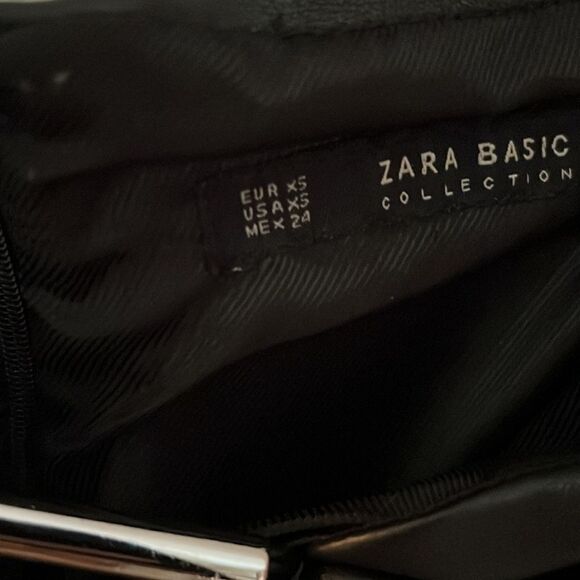 Zara Black Faux Leather Pencil Dress - Picture 5 of 9